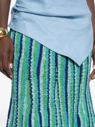 Tory Burch Striped-pattern Midi Skirt In Multi