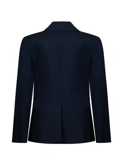 Weekend Max Mara Single-breasted Wool Blazer In Blue