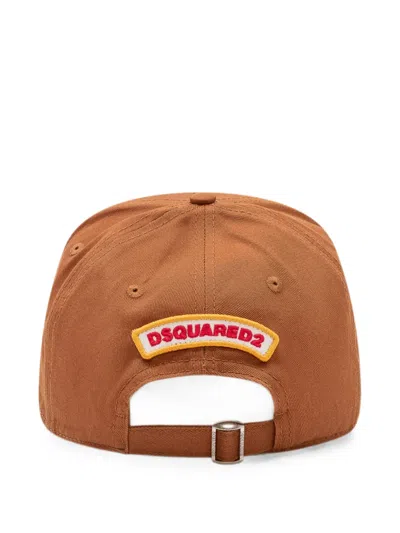 Dsquared2 Logo-patch Distressed Baseball Cap In Brown