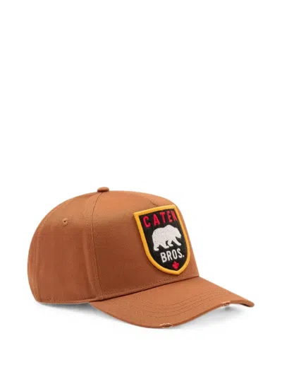 Dsquared2 Logo-patch Distressed Baseball Cap In Brown