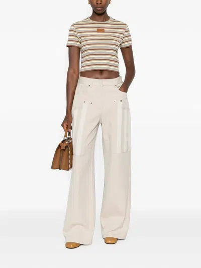 Fendi Patterned Cotton Elastane T-shirt In Multi