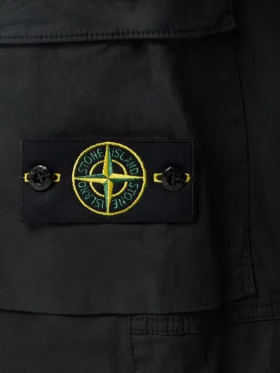 Stone Island Compass-patch Cargo Pants In Black