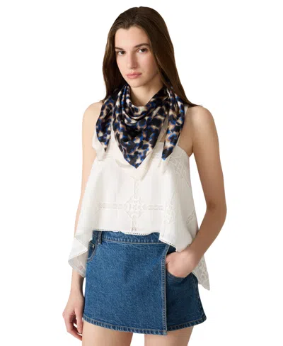 Steve Madden Leopard Printed Square Scarf In Multi
