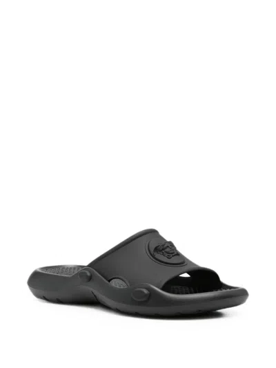Versace Nettuno Medusa Head Open-toe Sliders In Black