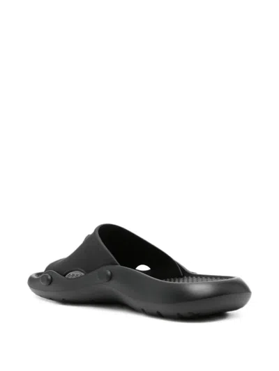 Versace Nettuno Medusa Head Open-toe Sliders In Black