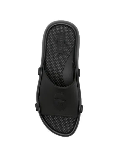 Versace Nettuno Medusa Head Open-toe Sliders In Black