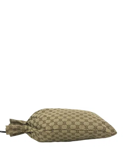 Pre-owned Gucci 2000-2015 Gg Canvas Drawstring Pouch In Neutral