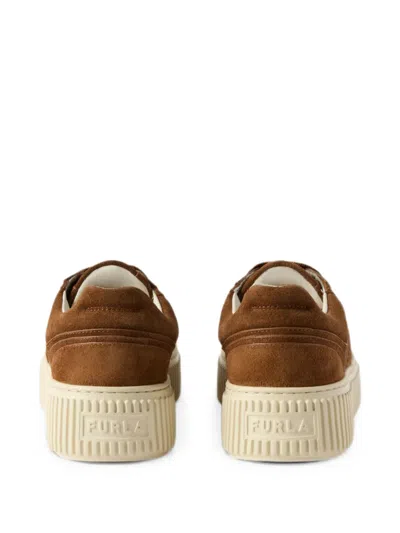 Furla Sky Sneakers Cognac H Marrone Camoscio Donna In Multi