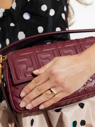 Fendi Ff-logo Ring In Gold