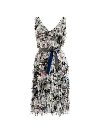 Baruni Jardin Fringed Midi Dress In Black