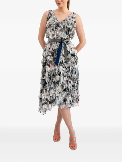 Baruni Jardin Fringed Midi Dress In Black