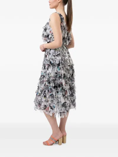 Baruni Jardin Fringed Midi Dress In Black