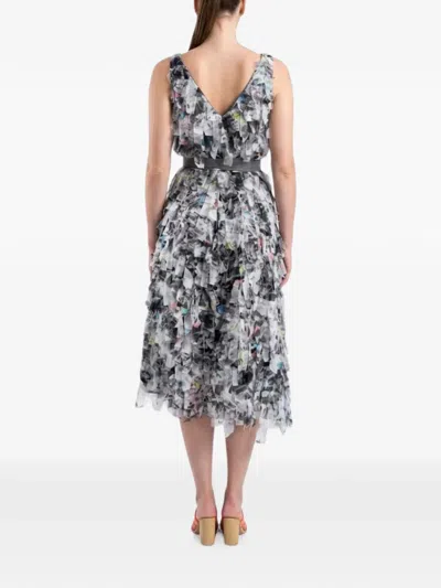Baruni Jardin Fringed Midi Dress In Black