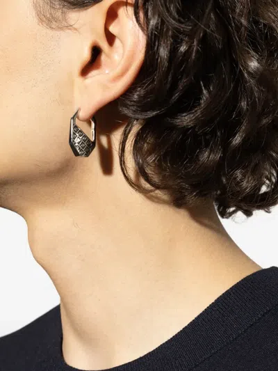 Fendi Monogram Earrings In Silver