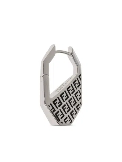 Fendi Monogram Earrings In Silver