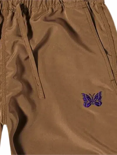 Needles Embroidered-logo Drawstring Shorts In Brown