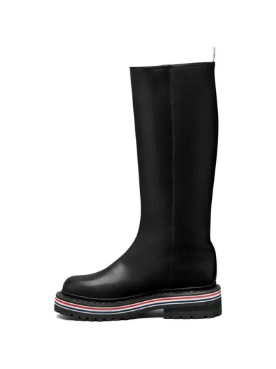 Thom Browne Rwb-stripe Leather Boots In Multi