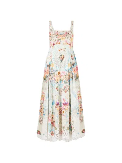 Camilla Taste For Lace Floral-print Lace-trim Midi Dress In Multi