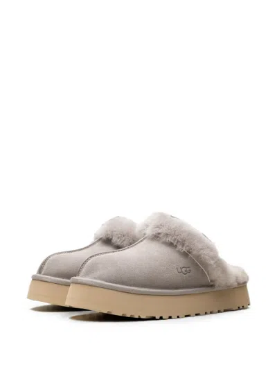 Ugg Disquette Shearling-trim Mules In Gray
