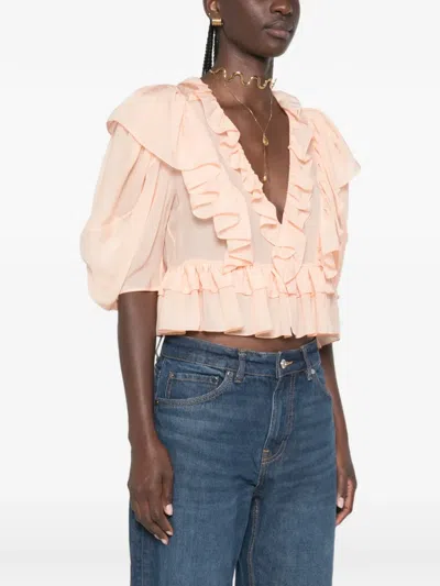 Chloé Ruffled Blouse In Pink
