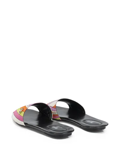 Pucci Yummy Flat Slide Sandals Open Toe In Multi