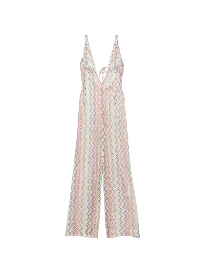 Missoni Zigzag-pattern Jumpsuit In Gray