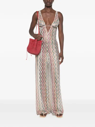 Missoni Zigzag-pattern Jumpsuit In Gray