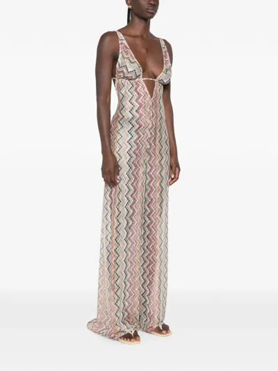 Missoni Zigzag-pattern Jumpsuit In Gray