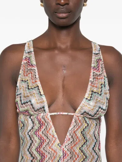 Missoni Zigzag-pattern Jumpsuit In Gray