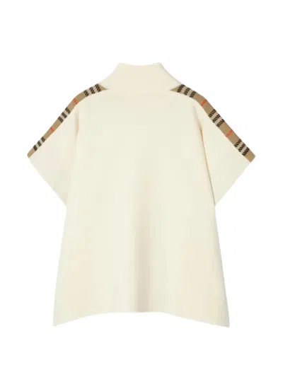 Burberry Check-trim Zip-up Wool Cape In Pattern