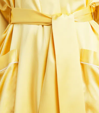 Olivia Von Halle Silk Sabine Night Robe In Yellow