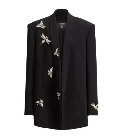 Balmain Embroidered Insect Jacket In Black