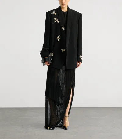 Balmain Embroidered Insect Jacket In Black