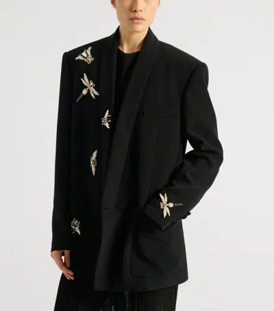 Balmain Embroidered Insect Jacket In Black