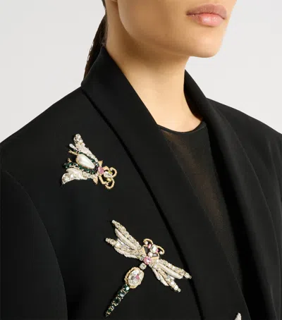 Balmain Embroidered Insect Jacket In Black