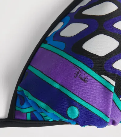 Pucci Vivara Triangle Bikini Top In Blue