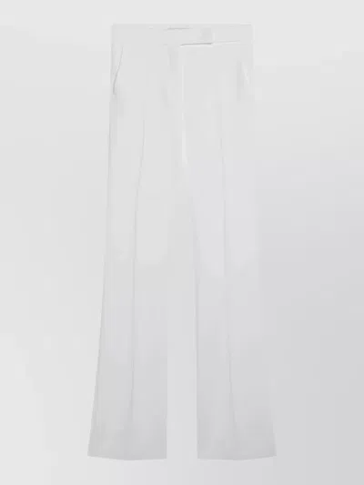 Max Mara Flared Pants Belt Loops Side And Back Pockets In White
