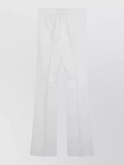 Max Mara Flared Pants Belt Loops Side And Back Pockets In White