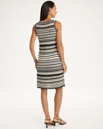 Chico's Cotton-blend Knit Sweater Dress In Black