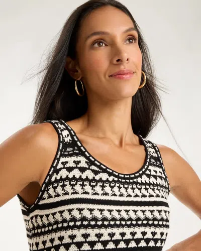 Chico's Cotton-blend Knit Sweater Dress In Black