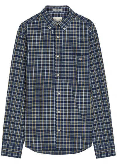 Gant Check-pattern Button-down Shirt In Blue