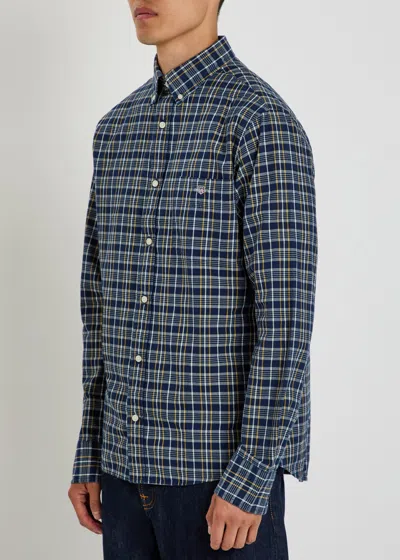 Gant Check-pattern Button-down Shirt In Blue