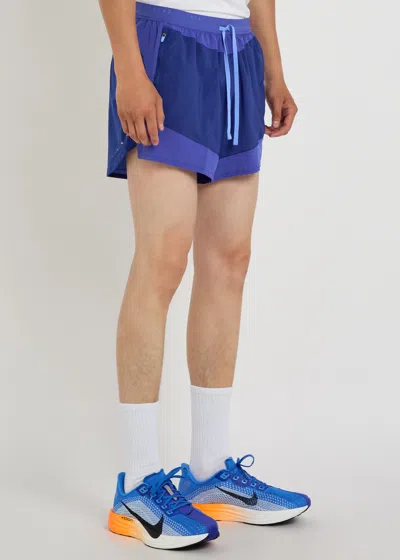Nike Stride Plus Logo-print Drawstring Shorts In Blue