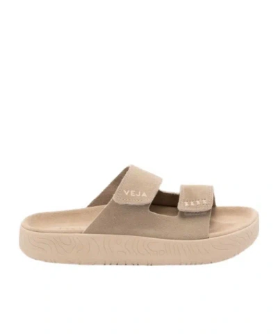 Veja Beige Chunky Platform Logo Sandals In Brown