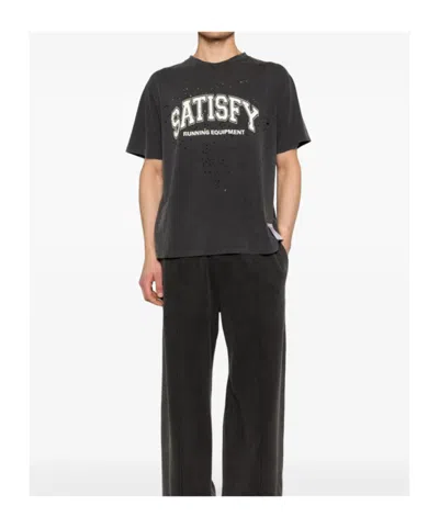Satisfy Mothtech Distressed Logo T-shirt In Black