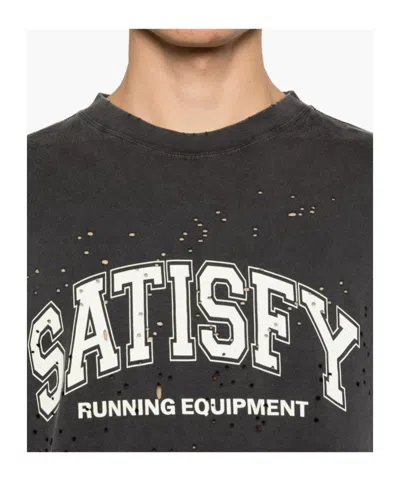 Satisfy Mothtech Distressed Logo T-shirt In Black