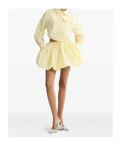 Patou Elasticated Bloomer Mini A-line Skirt In Yellow