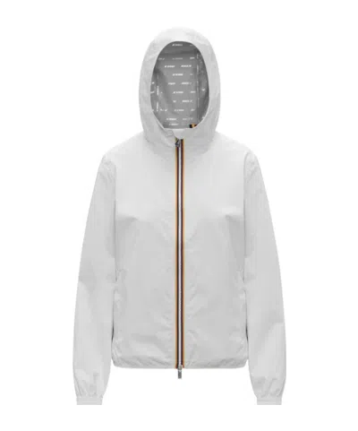 K-way Fitted Lightweight Jacket With Zip-up Front In White