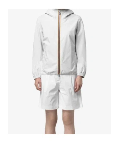 K-way Fitted Lightweight Jacket With Zip-up Front In White