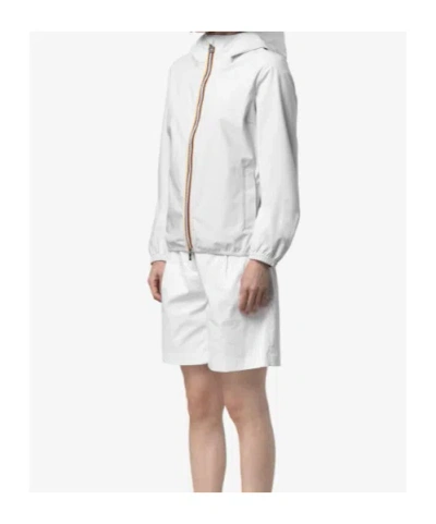 K-way Fitted Lightweight Jacket With Zip-up Front In White